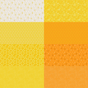 Butter Yellow and Sunny Tangerine Fat Eighth Coordinate Colors // Bright + Playful Quilting Collection with Geometric, Floral, and Botanical Motifs // Small Scale // ZirkusDesign