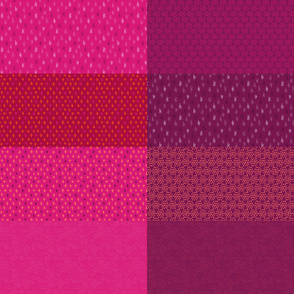 Eggplant, Raspberry, and Magenta Fat Eighth Coordinate Colors // Bright + Playful Quilting Collection with Geometric, Floral, and Botanical Motifs // Small Scale // ZirkusDesign