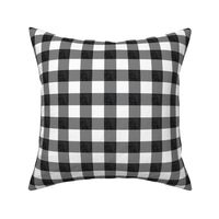 1" dark charcoal linen buffalo check