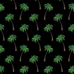 Coconut Palms on Black Small