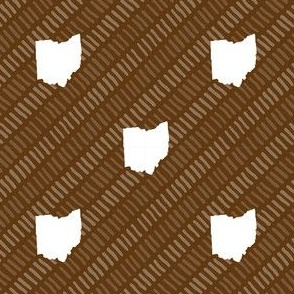 Ohio State Shape Brown and White