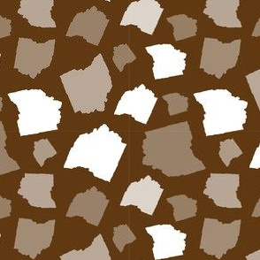 Ohio State Shape Brown and White