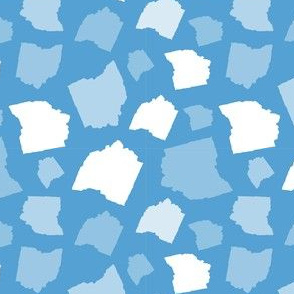 Ohio State Shape Carolina Blue Light Blue and White