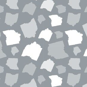 Ohio State Shape Grey and White