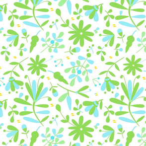0011_Floral_green and turquoise