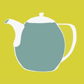 blue and green teapot