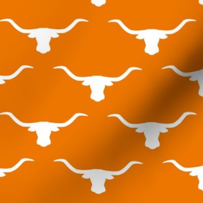 longhorn silhouette white on orange