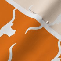 longhorn silhouette white on orange