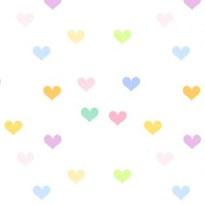Rainbow Pastel - Mini Hearts -  Â© PinkSodaPop 4ComputerHeaven.com
