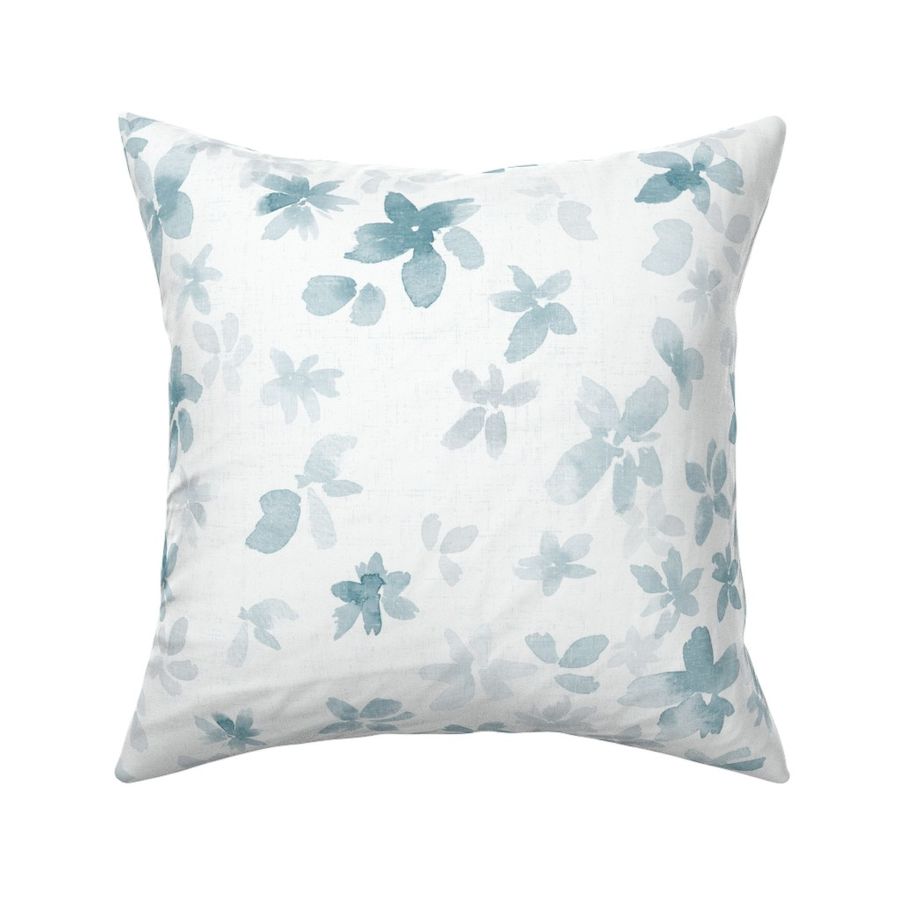 Into the blue - LARGE - Light gray blue watercolor floral