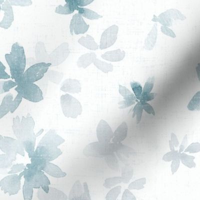 Into the blue - LARGE - Light gray blue watercolor floral