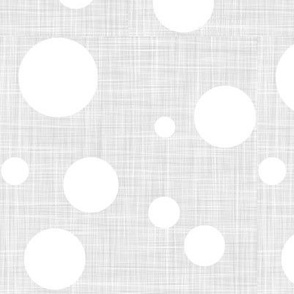 snowfall in november - white dots on grey linen texture