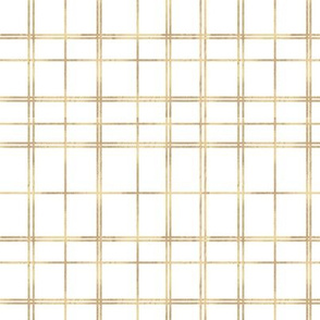 gold white tartan plaid S