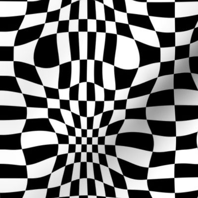 Distorted Black and White Checkered