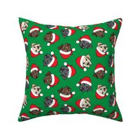 Christmas Labs - All the labs - Labrador Retriever with Santa hats - green -  LAD19