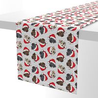 Christmas Labs - All the labs - Labrador Retriever with Santa hats - grey stripes -  LAD19