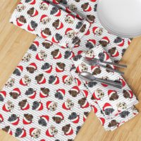 Christmas Labs - All the labs - Labrador Retriever with Santa hats - grey stripes -  LAD19
