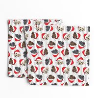 Christmas Labs - All the labs - Labrador Retriever with Santa hats - grey stripes -  LAD19