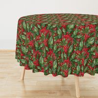 Christmas Snow Holly | Deep Red