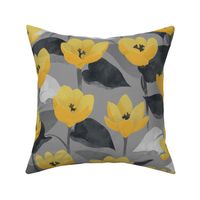 Yellow and gray floral 