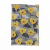 Yellow and gray floral 