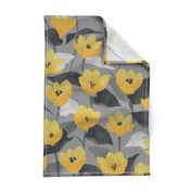 Yellow and gray floral 