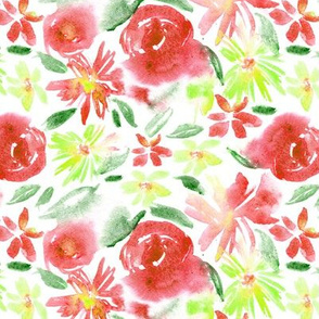 Red bloom vibes • watercolor florals