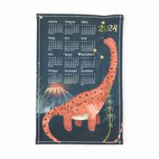 German 2024 Calendar, Monday / Cosmic Brachiosaurus