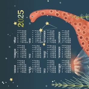 German 2024 Calendar, Monday / Cosmic Brachiosaurus