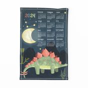 German 2024 Calendar, Monday / Cosmic Stegosaur