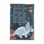 German 2024 Calendar, Monday / Cosmic Triceratops