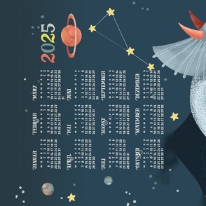 German 2024 Calendar, Monday / Cosmic Triceratops