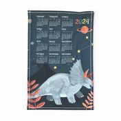 2024 Calendar, Sunday / Cosmic Triceratops