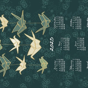 2024 Calendar, Sunday / Origami Green