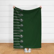 Historical 18th and 19th Century Swords in Single Row Large Print in green