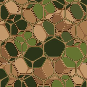 Camuflage triple hex, green pine large scale