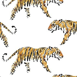Minimalist Tiger in Rough Texture