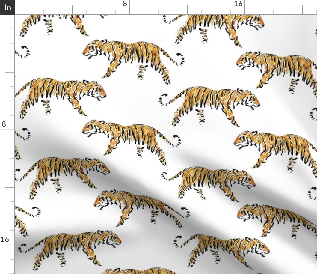 Minimalist Tiger in Rough Texture