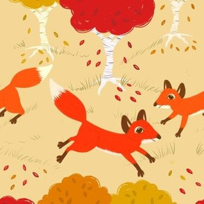 Frolicking fox forest