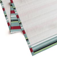Bold Stripe Red Gray and Green