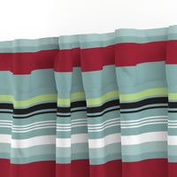 Bold Stripe Red Gray and Green