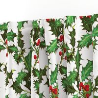 Christmas Holly Plant Fabric Pattern