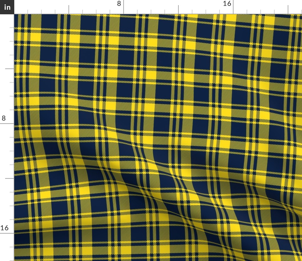 Plaid- navy and yellow - C19BS