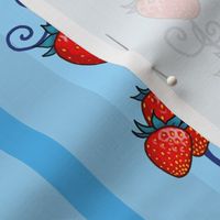 Strawberry Stripes, Matching Blue
