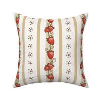 Strawberry Stripes in Antiqued ivory