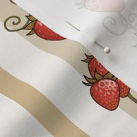 Strawberry Stripes in Antiqued ivory