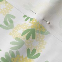 Flower Floral Yellow Green Leaf Sweet Medium SIze Girl's Room Bedding Wallpaper Nursery Sweet Simple Modern