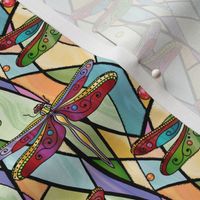 dragonflies on stained glass -smaller scale