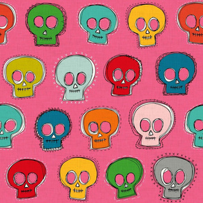 sew skully pink