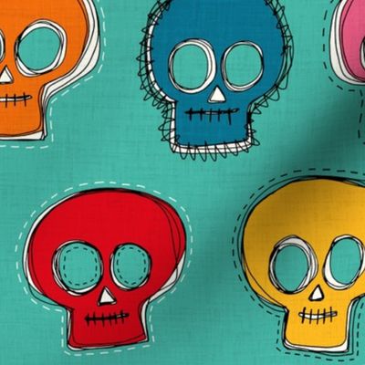 sew skully turquoise